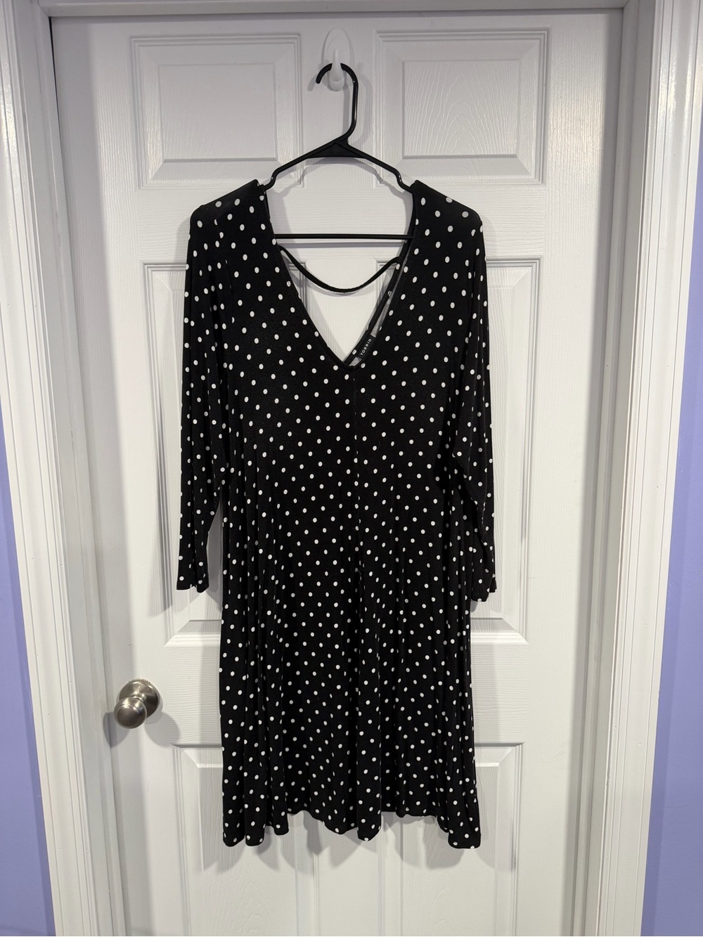 torrid Black Polka Dot V-Neck Midi Dress